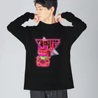 Vibin Designsの招き猫ネオンシンセウェイブ Big Long Sleeve T-Shirt