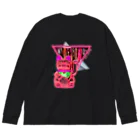 Vibin Designsの招き猫ネオンシンセウェイブ Big Long Sleeve T-Shirt