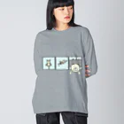 Techi-techiのねこヒーロー ビッグシルエットロングスリーブTシャツ