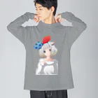 麦猫工房のしろ麦ネコさん Big Long Sleeve T-Shirt