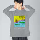 Futakawa Mayuのグッズショップのpool ワニ 白文字 Big Long Sleeve T-Shirt