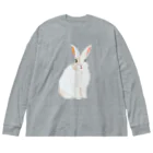 rabbit loverのフワフワうさぎ（白） ビッグシルエットロングスリーブTシャツ