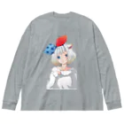 麦猫工房のしろ麦ネコさん Big Long Sleeve T-Shirt