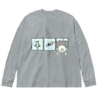 Techi-techiのねこヒーロー ビッグシルエットロングスリーブTシャツ