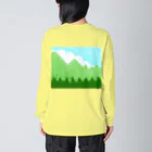 ✨🌈✨ユラクラカン🇯🇵 ✨🌈✨の☁️青空と雲☁️と青い山脈🗻ズ ビッグシルエットロングスリーブTシャツ