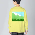 ✨🌈✨ユラクラカン🇯🇵 ✨🌈✨の☁️青空と雲☁️と青い山脈🗻ズ ビッグシルエットロングスリーブTシャツ