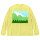 ✨🌈✨ユラクラカン🇯🇵 ✨🌈✨の☁️青空と雲☁️と青い山脈🗻ズ ビッグシルエットロングスリーブTシャツ