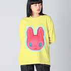 ✨🌈✨ユラクラカン🇯🇵 ✨🌈✨のつよつよ！ピンクのうさぎさん！ Big Long Sleeve T-Shirt