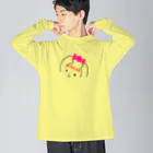 ふわふわ色emiのハッピーちゃん ビッグシルエットロングスリーブTシャツ