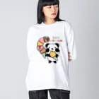 イラスト MONYAAT のCT54ズレぱんだちゃん　アイスを食べよう_bs Big Long Sleeve T-Shirt