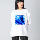 青空骨董市のガラスの記憶 -yuragi- ビッグシルエットロングスリーブTシャツ