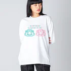 kima-maniのかっぱのかわのすけ-フェイス2- ビッグシルエットロングスリーブTシャツ