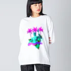 Vibin Designsのポセイドンネオンギリシャ神話 Big Long Sleeve T-Shirt