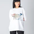 てら ねこグッズの伝説の謎の変な生物。カラフル Big Long Sleeve T-Shirt