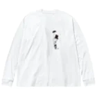 morinokujira shopのMOJIRANKUJIRAN　傘のひと Big Long Sleeve T-Shirt