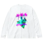 Vibin Designsのポセイドンネオンギリシャ神話 Big Long Sleeve T-Shirt