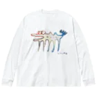 てら ねこグッズの伝説の謎の変な生物。カラフル Big Long Sleeve T-Shirt