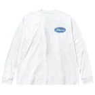 shiroのshiro OVAL LOGO 青 ビッグシルエットロングスリーブTシャツ