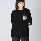 スペィドのおみせsuzuri支店のビアモット！ (black body) Big Long Sleeve T-Shirt