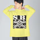 Ａ’ｚｗｏｒｋＳのSKULL&BONE TRIBAL GRUNGE WHT ON BLK Big Long Sleeve T-Shirt