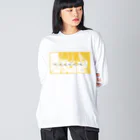 猫と鯱のメガネガール ビッグシルエットロングスリーブTシャツ