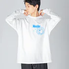 ワン太フルのTシャツ屋さんのライオン君 Maybe ブルー Big Long Sleeve T-Shirt