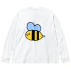 LoveAmooNのへんてこキャラクター はちさんの『びー』🐝💗 ビッグシルエットロングスリーブTシャツ