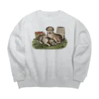 Saza-nami Antique designの２匹の犬 Big Crew Neck Sweatshirt