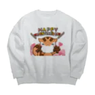 RISUTANのハッピーバレンタイン！スキのチョコをプレゼントするりすたん Big Crew Neck Sweatshirt