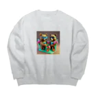 さとうさしみ。のメガネっクマ④ Big Crew Neck Sweatshirt