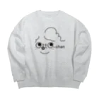 おっとちゃんとフラワーノーズのグッズのおっとちゃんロゴ（モノクロ） Big Crew Neck Sweatshirt