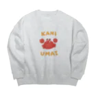 りりぃのカニはうまい。 Big Crew Neck Sweatshirt