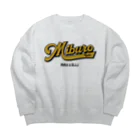 No.326のベースボールロゴ　金 Big Crew Neck Sweatshirt