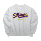 No.326のベースボールロゴ　紫 Big Crew Neck Sweatshirt