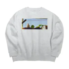 松砂丸商店の白文鳥のチマフミ Big Crew Neck Sweatshirt