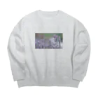 little motif のflower photo - lavender Big Crew Neck Sweatshirt