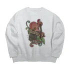 wonder catのウツボカズラ red Big Crew Neck Sweatshirt