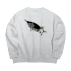 真希ナルセ（マキナル）のジッパーからあふれる柴犬（黑柴） Big Crew Neck Sweatshirt