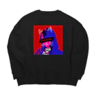 K. and His DesignのMASH APP MASH FACE Big Crew Neck Sweatshirt