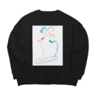 ぴ〜ショッPのdrawing  cat Big Crew Neck Sweatshirt