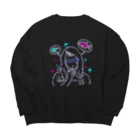 Riki Design (Okinwa Fishing style)の釣りガール_Part2_イラストホワイト Big Crew Neck Sweatshirt