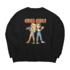 nidan-illustrationの"grill girls" Big Crew Neck Sweatshirt