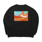 Sunny the catのSunny over the desert Big Crew Neck Sweatshirt