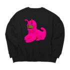 お味噌ちゃん👺LINEスタンプものPink★Cat Big Crew Neck Sweatshirt