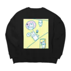 🐈ねこうさぎ🐇のいろんな所からねこうさぎ Big Crew Neck Sweatshirt