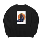 TAITAN Graphic & Design.の月の引力を持つ女の子 Big Crew Neck Sweatshirt