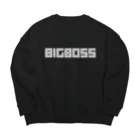 【何字ゃ文字屋】の「BIG BOSS」新ロゴ フォント 白文字 Big Crew Neck Sweatshirt