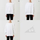 ねむ吉屋のみつめる横顔(white ver) Big Crew Neck Sweatshirt :model wear (male)