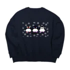 ヤママユ(ヤママユ・ペンギイナ)のうっすらとつもる ピコピゴセリス Big Crew Neck Sweatshirt