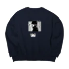 ごとにしきの「何こっち、見てんだよ。」 Big Crew Neck Sweatshirt